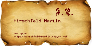 Hirschfeld Martin névjegykártya