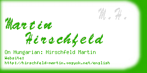 martin hirschfeld business card